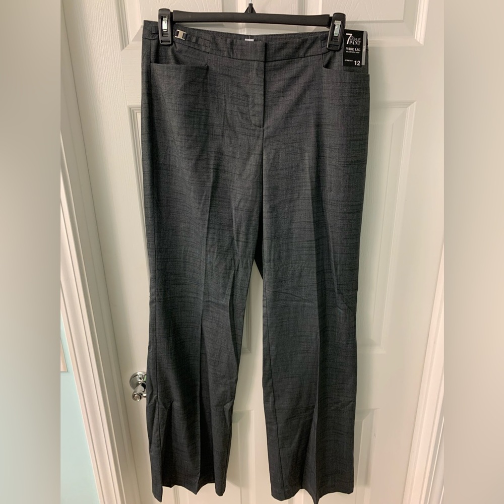 New York & Company Size 12 Tall Wide Leg Grey Pants NWT
